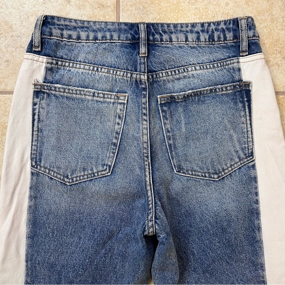 Vervet Beverly Super High Rise Crop Side Blocking Panel Distressed Jeans 27 - Picture 13 of 13